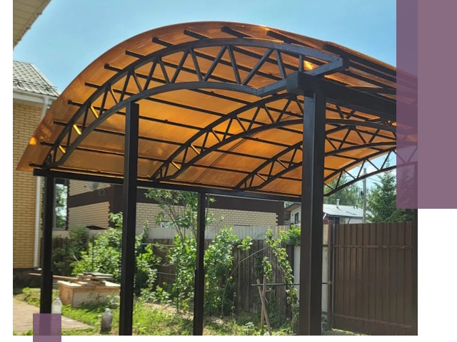 Изготовление навесов под ключ в Партизанске из качественных материалов