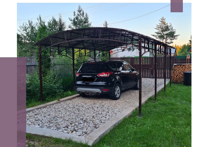 Навесы для автомобиля в Партизанске от 13792 руб.  | ПРОЛЁТ-Прт