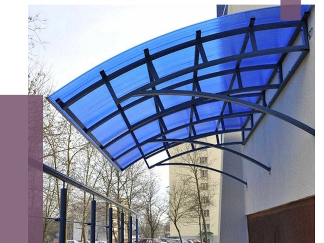 Козырьки из поликарбоната в Партизанске от 4508 руб. под ключ | ПРОЛЁТ-Прт