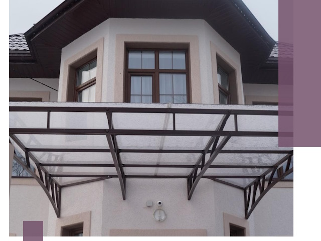 Козырьки из поликарбоната под ключ в Партизанске