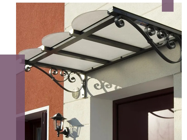 Односкатные козырьки в Партизанске от 8801 руб.  | ПРОЛЁТ-Прт