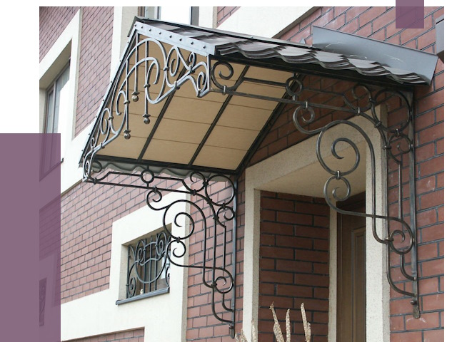 Двускатные козырьки в Партизанске под ключ от 13416 руб.