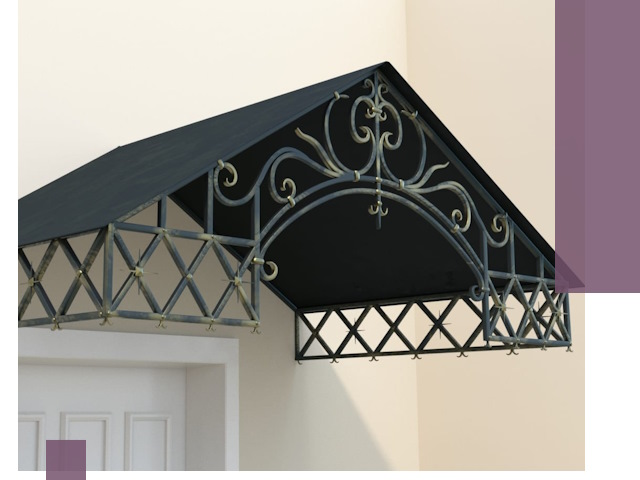 Двускатные металлические козырьки под ключ в Партизанске